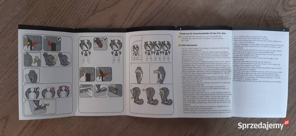 Fotelik samochodowy BeSafe iZi Flex FIX iSize BeSafe Warszawa sprzedam
