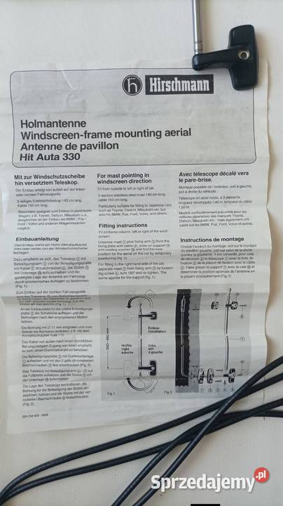 Antena Hirschmann HIT Auta 330 dolnośląskie Dzierżoniów