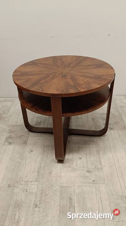 ława stolik kawowy design Halabala okrągły gięty Radomsko