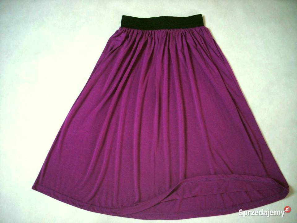 Wrzosowa lejąca spódnica wiskoza 34 36 Spódnice i sukienki