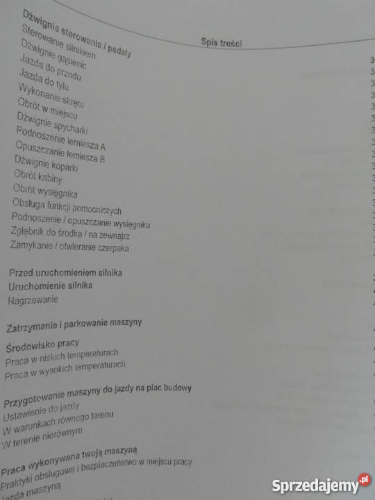 dtr instrukcja obsługi koparka JCB 8030 i inne Szczecin