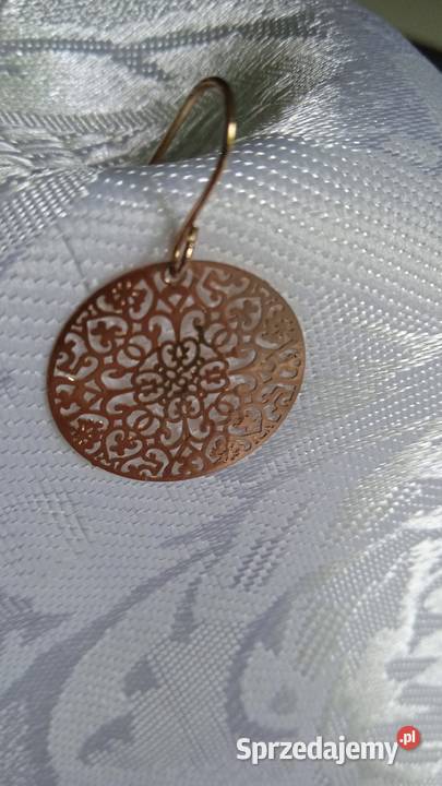 AŻUROWE ZŁOCONE KOLCZYKI pozłacane Piła