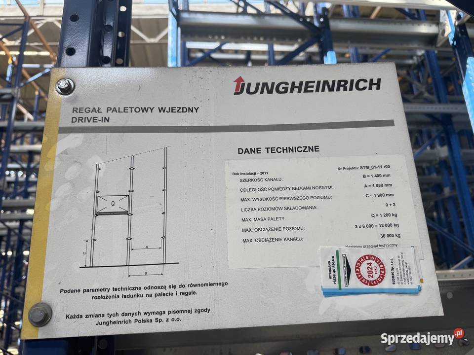 Regały magazynowe DRIVE IN Jungheinrich Magazynowanie łódzkie Łódź