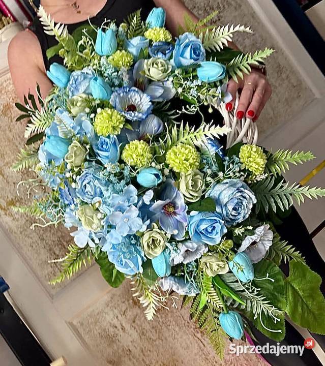 Wiązanka FANCY nagrobna na kole z miejscem na niebieski Przysucha sprzedam
