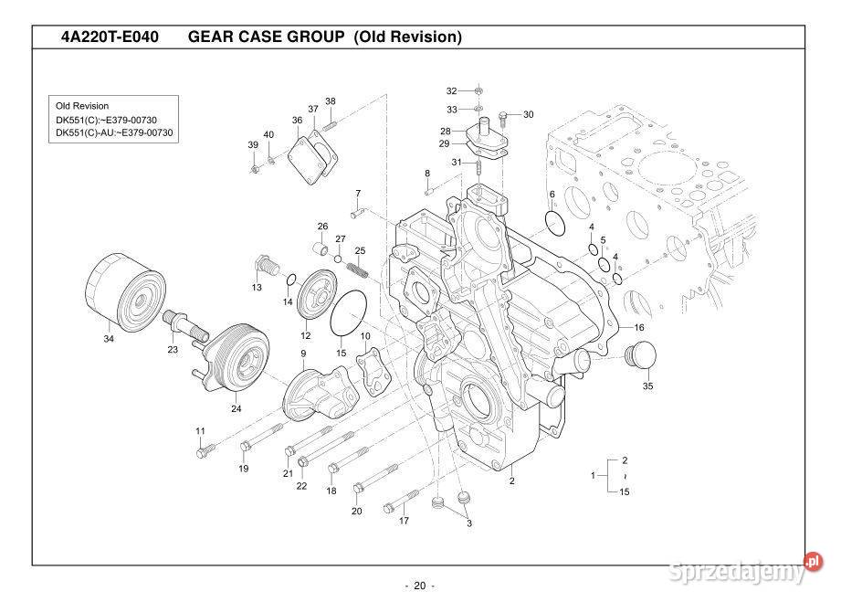 Kioti DK55 DK55C DK551 katalog części