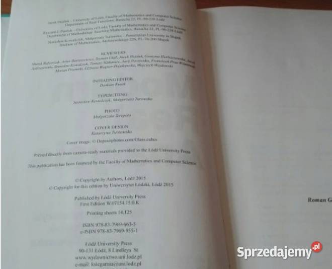 Modern real analysis Hejduk Kowalczyk Pawlak Rok wydania 2015 Gdańsk