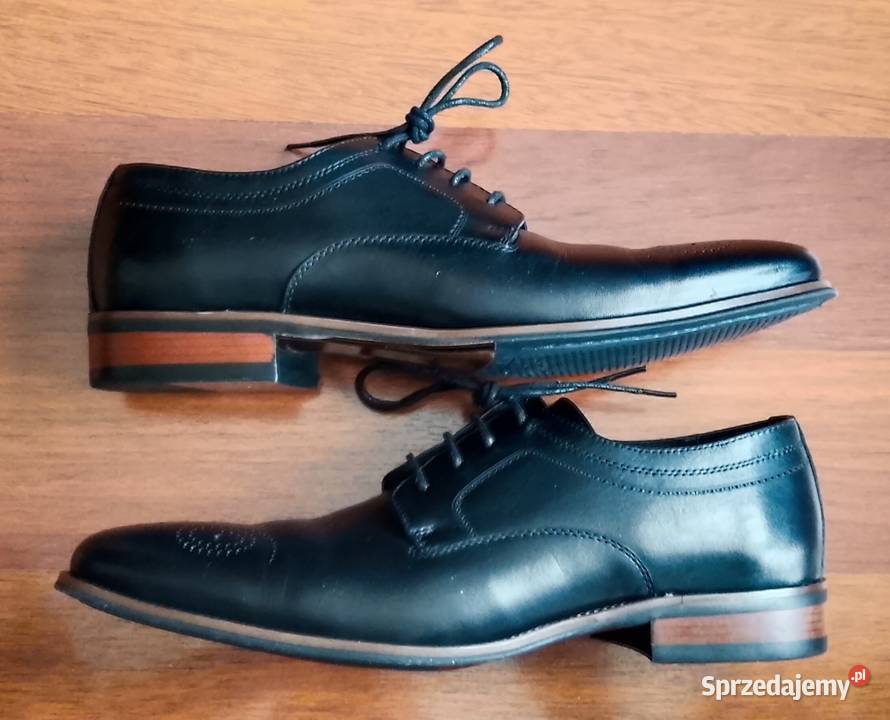 Eleganckie półbuty skórzane Derby Brogue firmy brązowy/beżowy Katowice