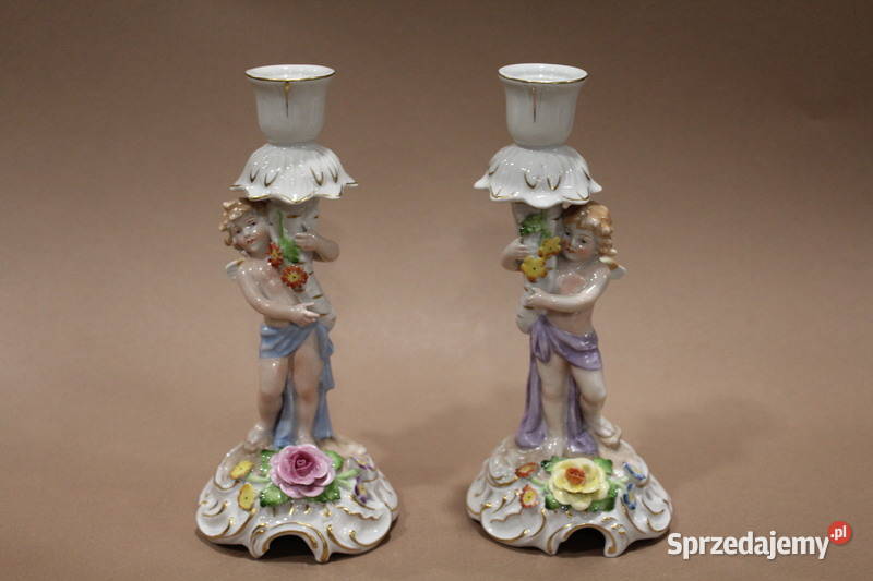 Para porcelanowych świeczników von Schierholz Porcelana i szkło Szczecin