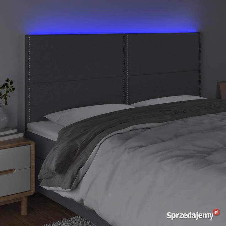 Zagłówek do łóżka z LED ciemnoszary 180x5x118128 Warszawa