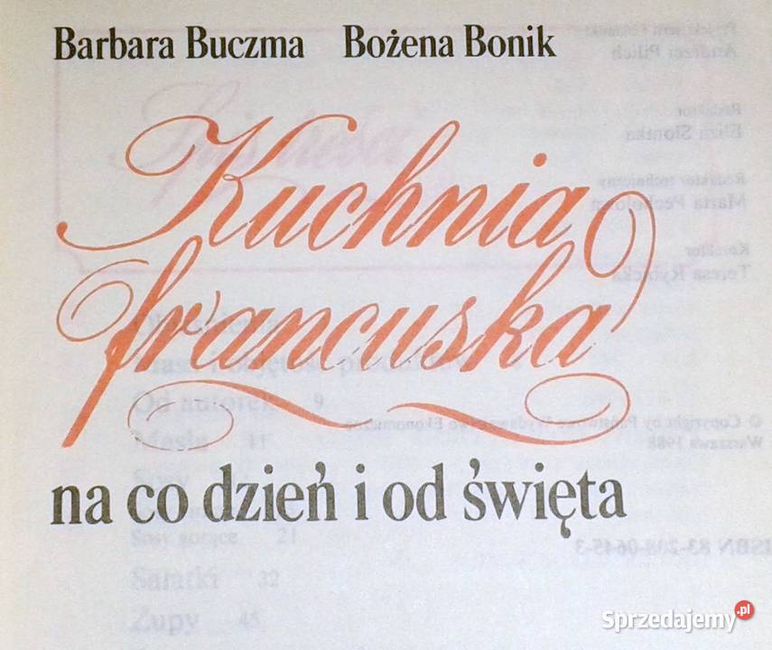 Kuchnia francuska na co dzień i święta Barbara Chełm sprzedam