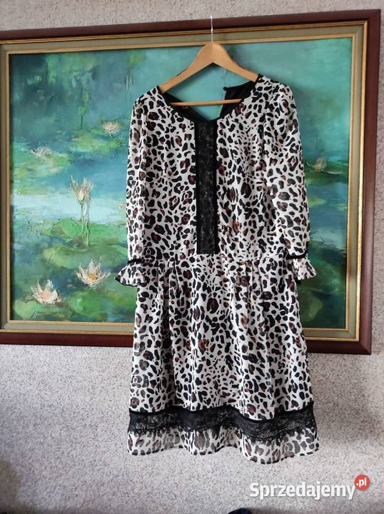 zwiewna szyfonowa panterka koronkowa zwierzęca Rozmiar 40(L) świętokrzyskie Kielce