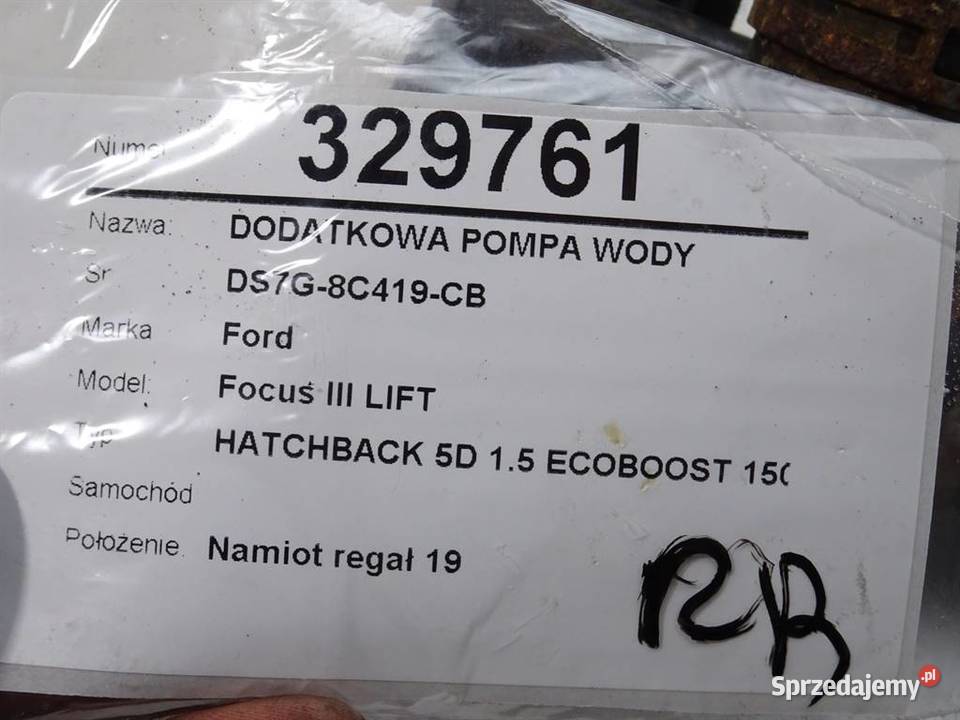 DODATKOWA POMPA WODY FORD FOCUS III DS7G8C419CB podkarpackie