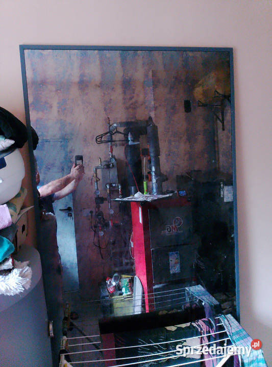 Lustro postarzane rustykalne z efektem fali 110cm