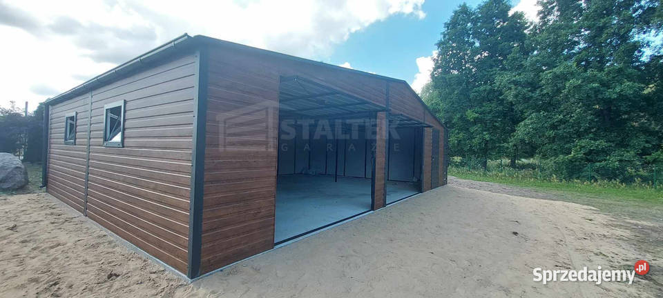 Garaż blaszany 10x6m wiata 1m 2x Brama uchylna sprzedam