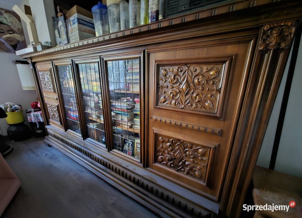 Duża dębowa biblioteka antyczna Bednary