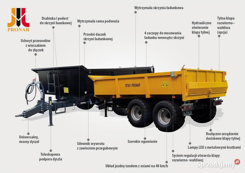 Przyczep PRONAR budowlana skorupowa kamieniarka łódzkie Łowicz