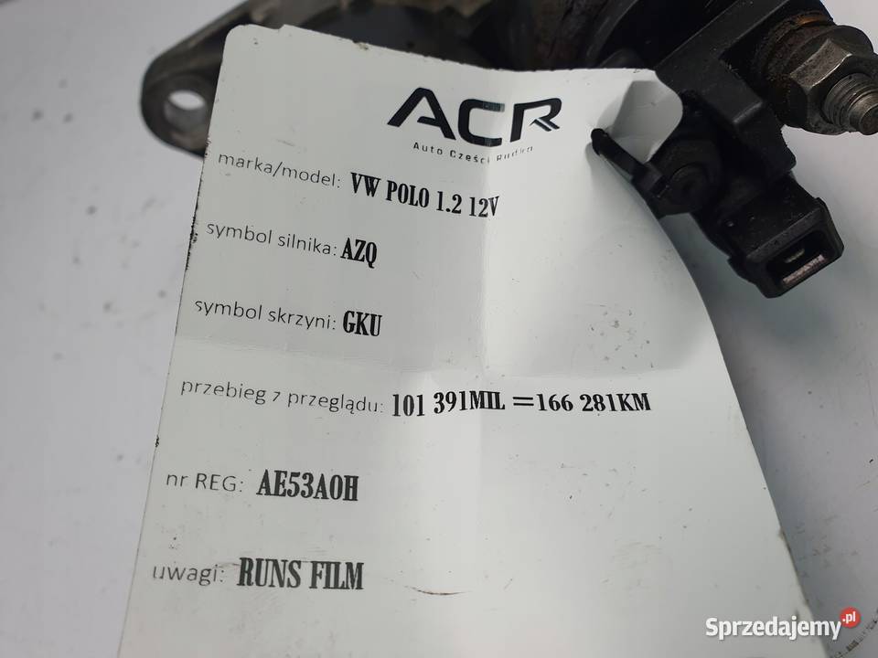 ROZRUSZNIK VW Polo IV 12 12V BMD AWY 0001120400 Chełm sprzedam