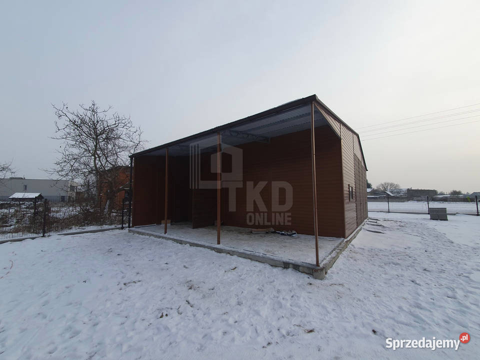 Hala Garaż Blaszany 6x8 wiata 2x Brama Rynny mazowieckie Otwock
