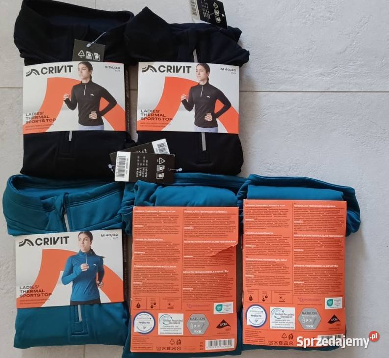 CRIVIT Koszulka termiczna damska kolory czarny Odzież sportowa Ełk