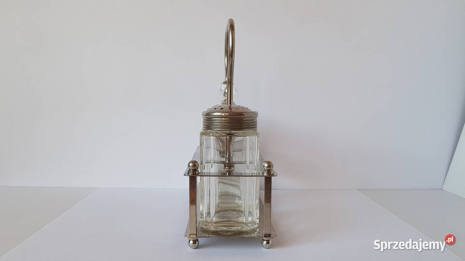 Stary przyprawnik kabaret szkło metal Dąbrowa Górnicza