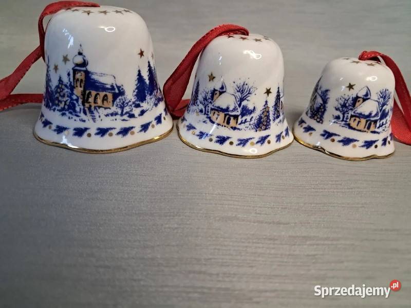 Porcelanowe dzwoneczki świąteczne