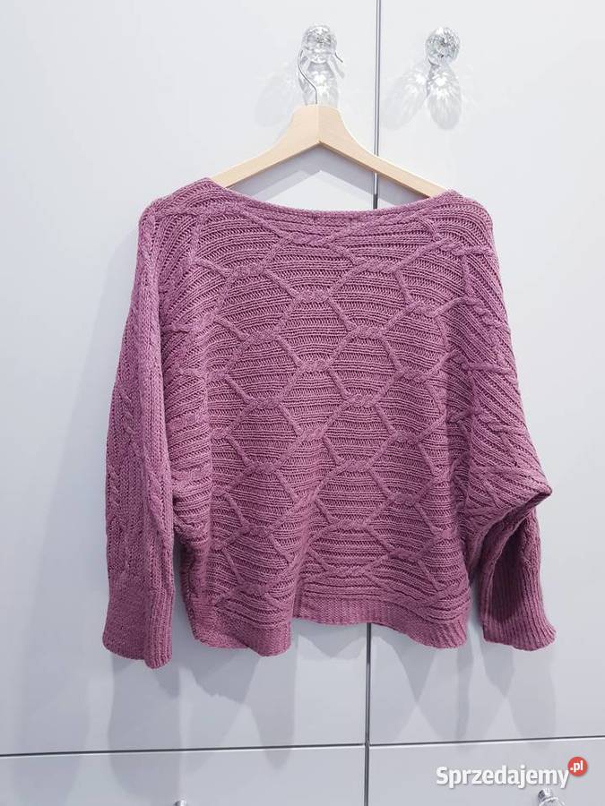 Sweter damski alla nietoperz fioletowy