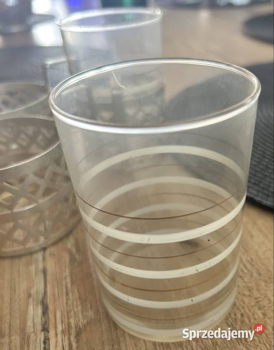 Zestaw koszyczków do szklanek PRL Warszawa