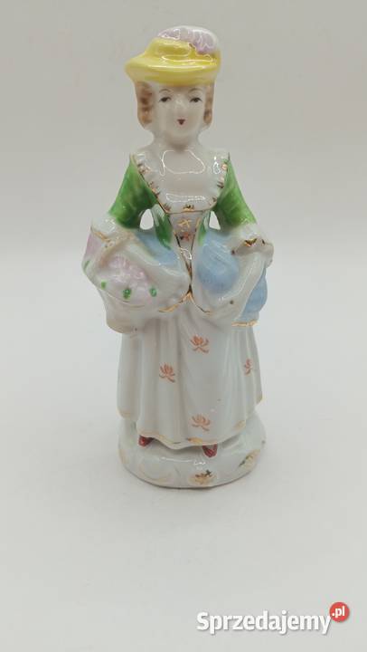 Figurka dama w stylu wiktoriańskim z koszykiem Zamość