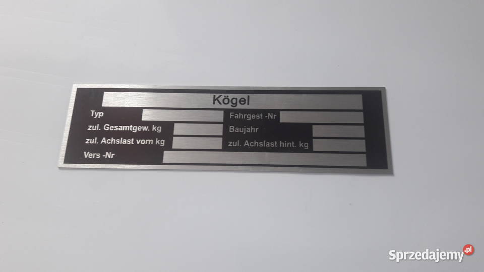 Tabliczka znamionowa Kogel łódzkie Wola Wiewiecka sprzedam