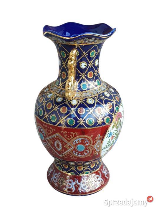 Stary ręcznie malowany japoński wazon Porcelana i szkło Cieszyn sprzedam