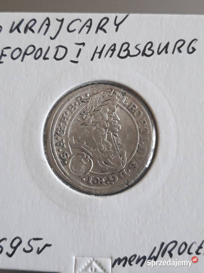 3 Krajcary Leopold I 1695 r men WrocławPiękny Antyki, Sztuka, Kolekcje wielkopolskie Konin