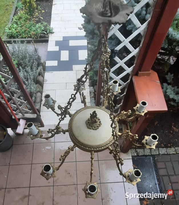 Żyrandol mosiężny 9 ramienny Poznań