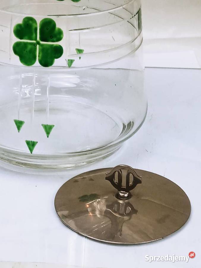 Art Deco Pojemnik na Biszkopty Szkło Plater