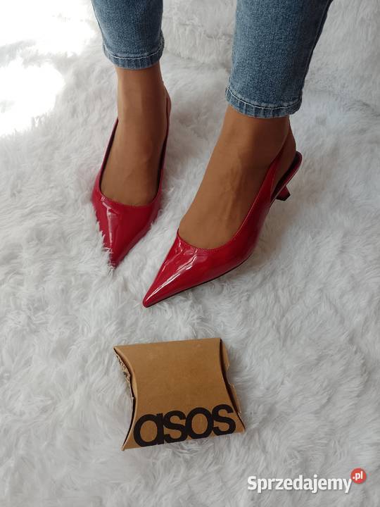 39 ASOS Design Czerwone czółenka z odkrytą piętą czerwony małopolskie Kraków