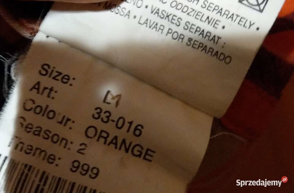 Koszula w kratkę pomarańczowo granatowa haft Rozmiar M Warszawa sprzedam