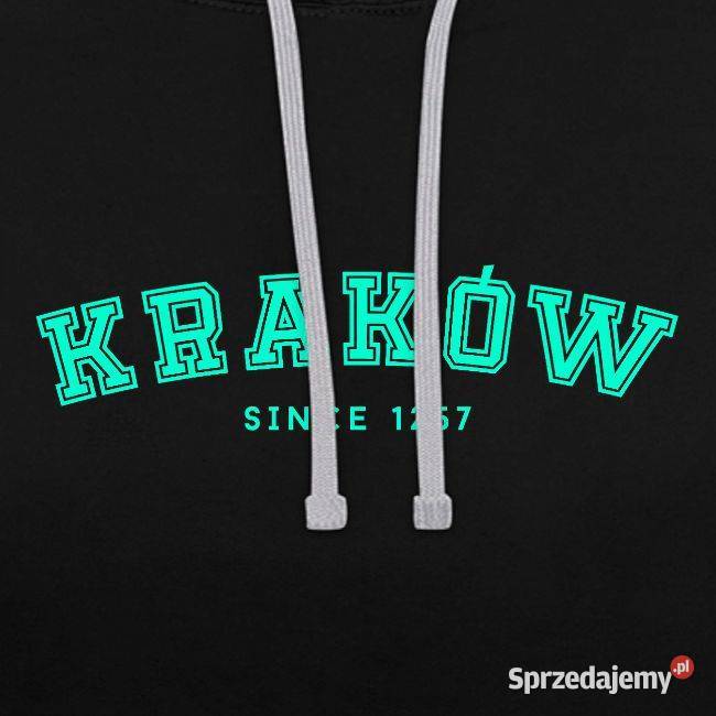 Kontrastowa bluza KRAKÓW Since 1257 zielony Kraków sprzedam