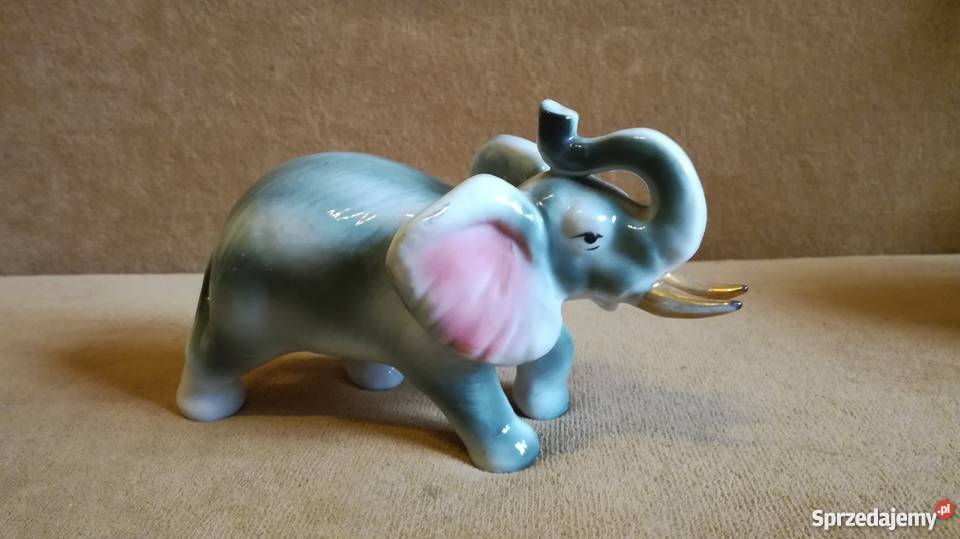 Figurka słonia stara porcelana Porcelana i szkło Nysa