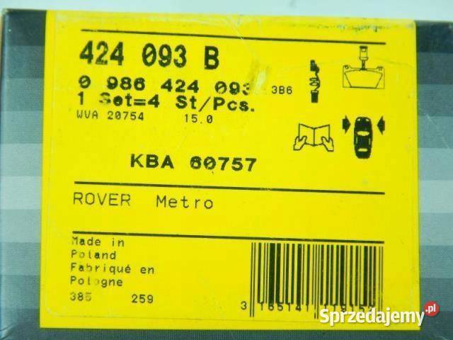 KLOCKI HAMULCOWE PRZÓD BOSCH RENAULT SCIMTAR