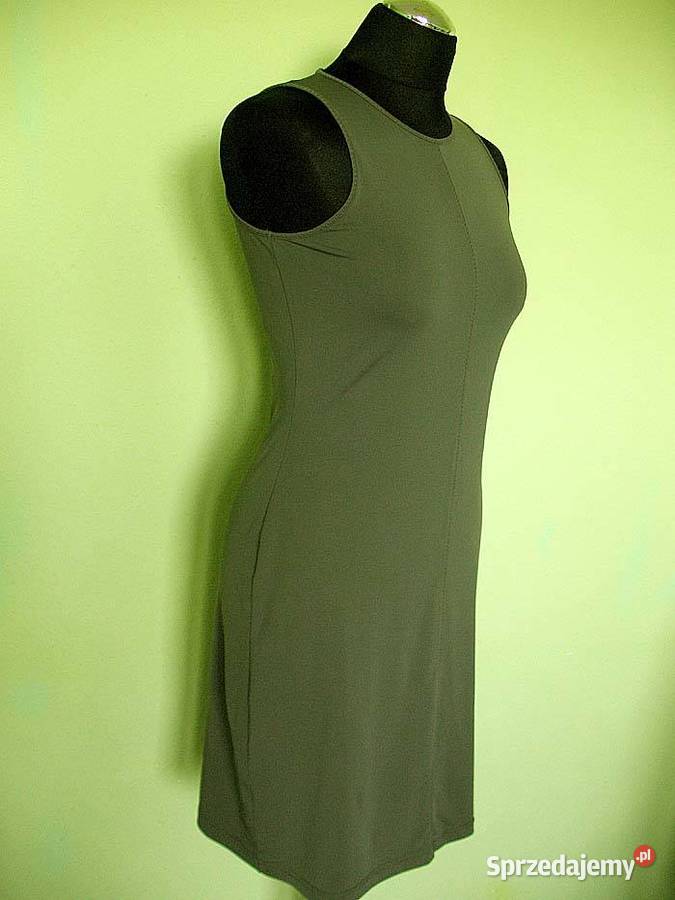 Sukienka khaki dzianina 40 L biust 90100 Pepe Siedlce