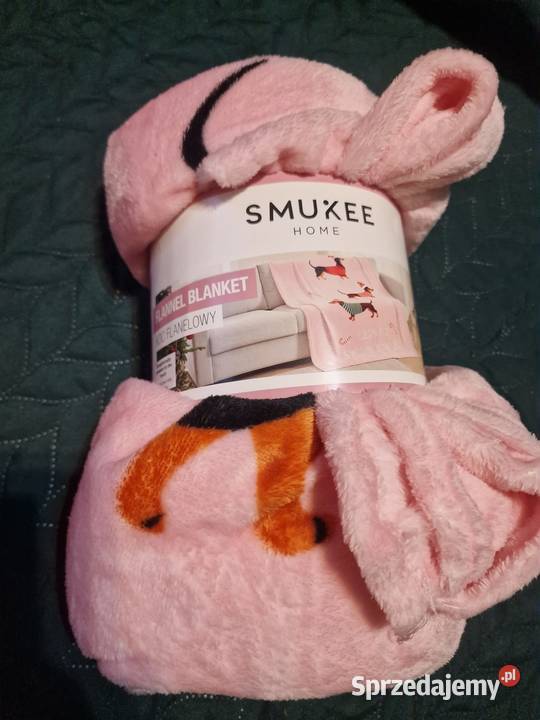 NOWY Koc z jamnikami ze świątecznymi jamnikami Koce i narzuty Wrocław sprzedam