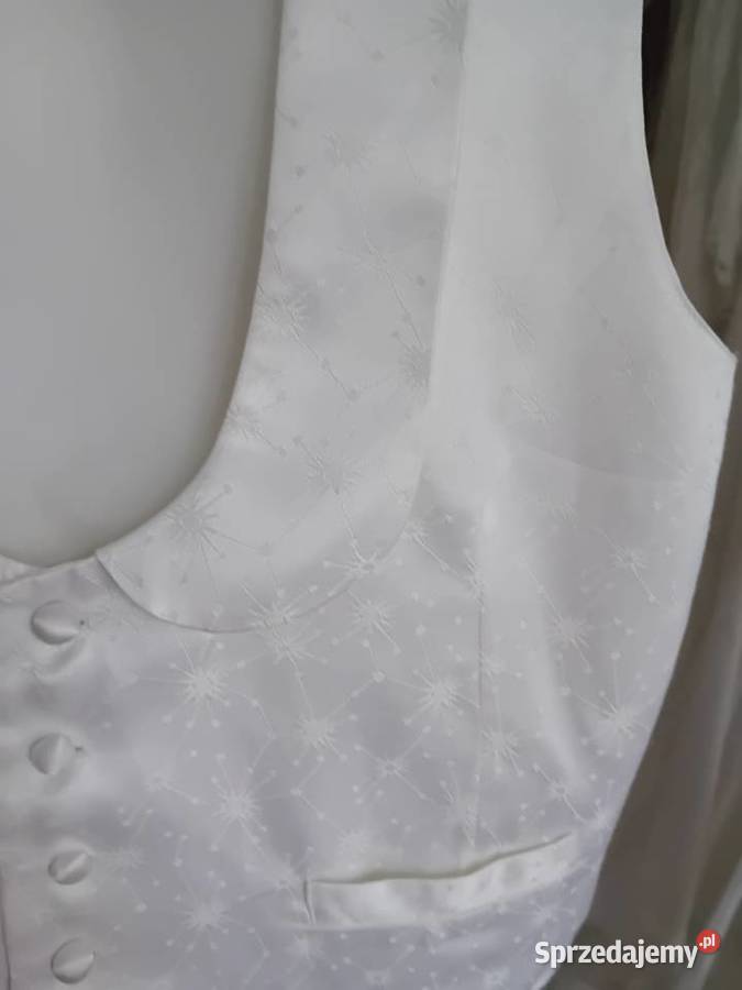 kamizelka biała z kołnierzykiem męska Warszawa