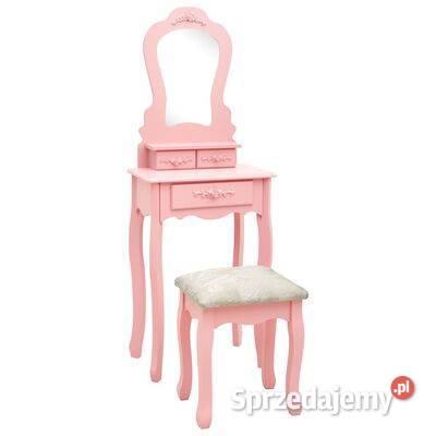 Toaletka ze stołkiem różowa 50x59x136 drewno sprzedam
