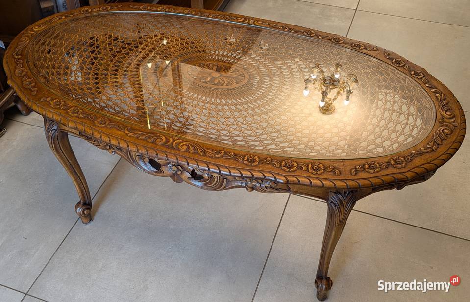 Piękny dębowy stolik ludwikowskisklep Dąbrowa