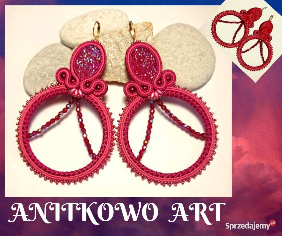 KOLCZYKI MALINOWE Z KOŁEM 5XL SUTASZ Warszawa sprzedam