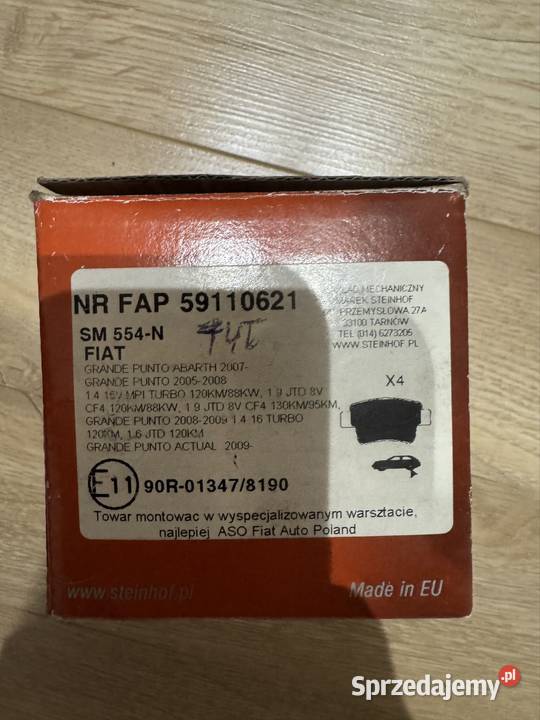 Klocki hamulcowe tył Fiat Grande Punto 59110621 Nakło Śląskie