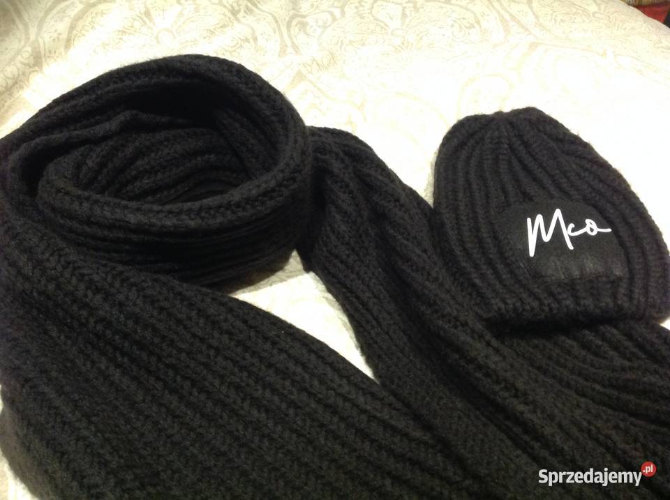 Komplet Damski Czapka z Szalikiem Czarny S M Nowa Sól sprzedam