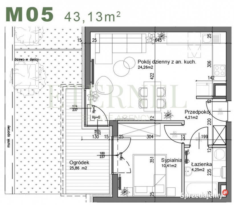 Funkcjonalne mieszkanie 2pokojowe z ogródkiem 43 Kraków