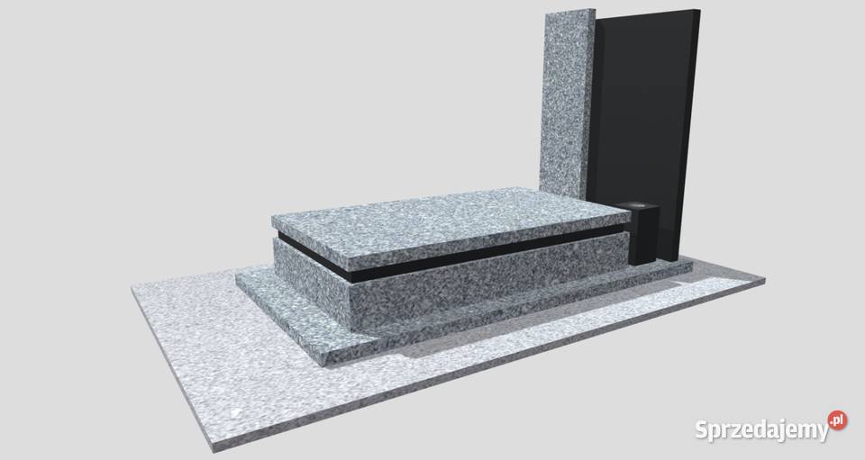 Nagrobek bianco pearl szwed z posadzką Świdnica