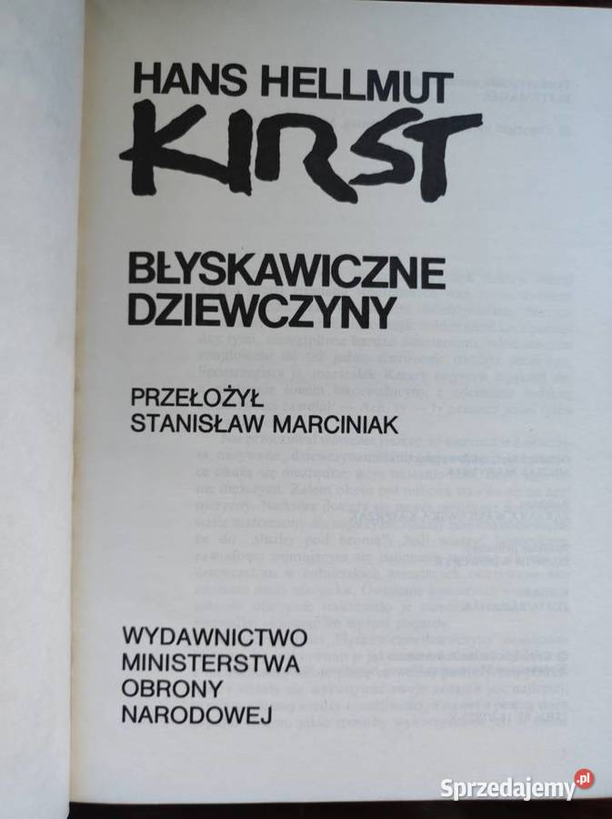 Błyskawiczne dziewczyny Hans Hellmut Kirst miękka sprzedam