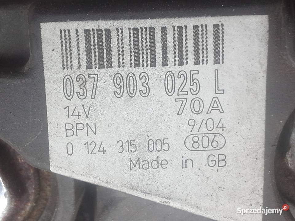 Seat Arosa 10 MPI alternator 037903025L Rok produkcji 2001 Dębno